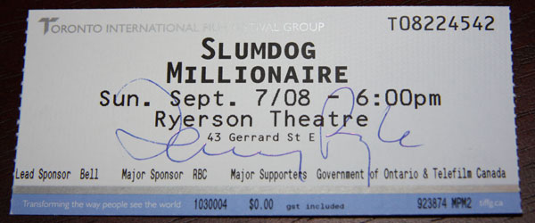 Slumdog Millionaire ticket